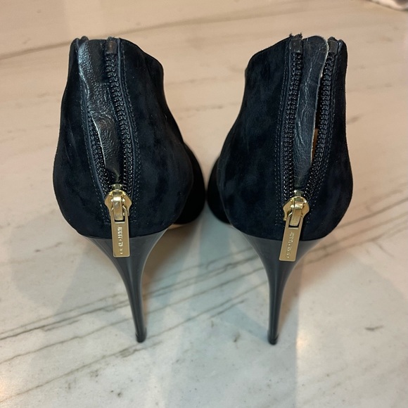 Jimmy Choo black suede round toe high heeled booties - Picture 3 of 5